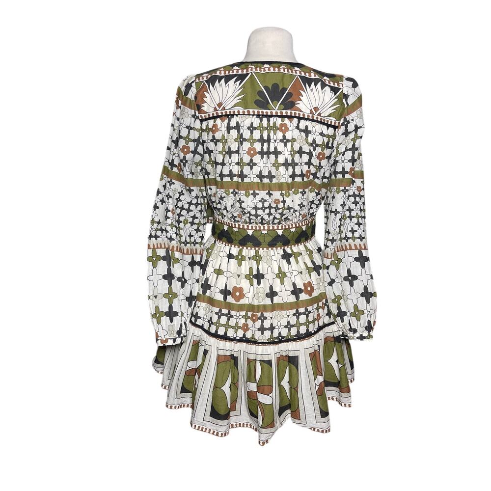 CLEOBELLA Women’s Emory Belted Puff Sleeve Printed Mini Dress - Picture 5 of 8